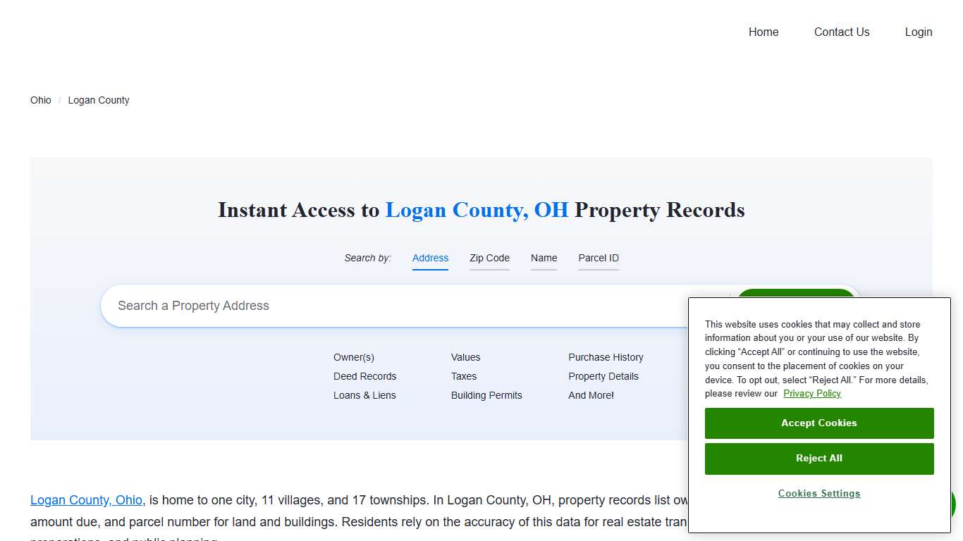 Logan County, OH Property Records Owners, Deeds, Permits